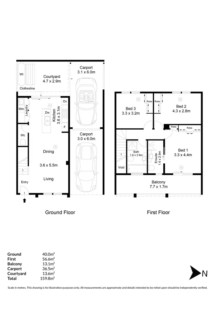 Floorplan of Homely townhouse listing, 6/99 Grange Road, Allenby Gardens SA 5009