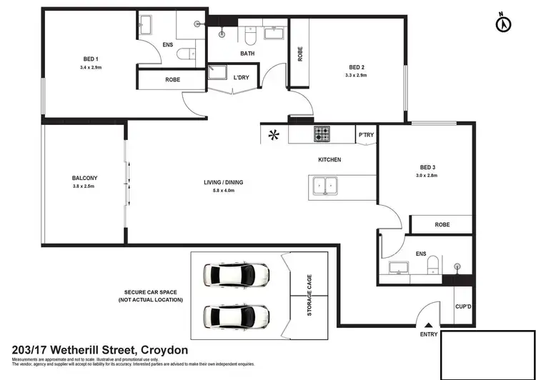 Floorplan of Homely apartment listing, 203/17 Wetherill Street, Croydon NSW 2132