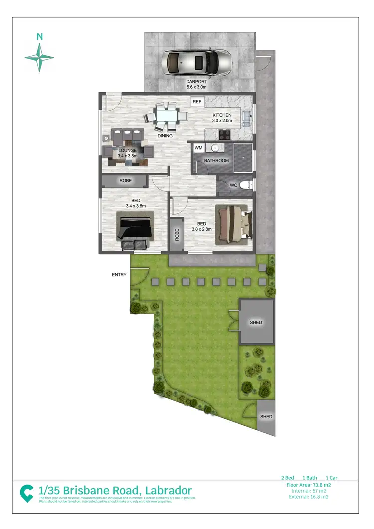 Floorplan of Homely villa listing, 1/35 Brisbane Road, Biggera Waters QLD 4216