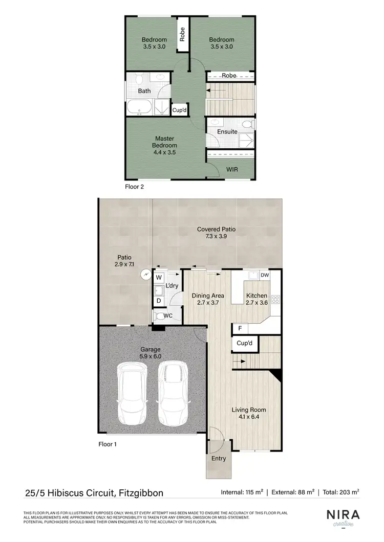 Floorplan of Homely townhouse listing, 25/5 Hibiscus Circuit, Fitzgibbon QLD 4018