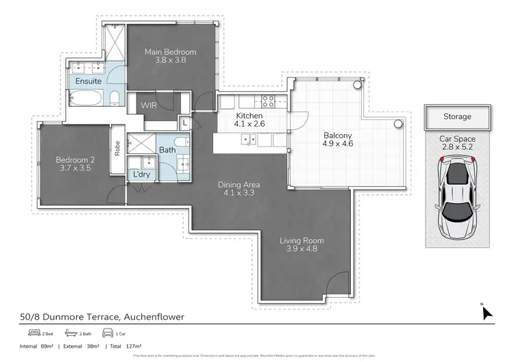 Floorplan of Homely apartment listing, 50/8 Dunmore Terrace, Auchenflower QLD 4066