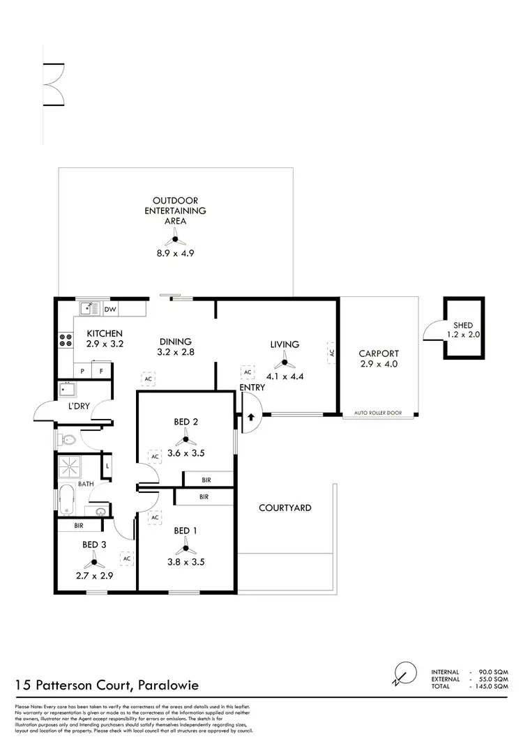 Floorplan of Homely house listing, 15 Patterson Court, Paralowie SA 5108