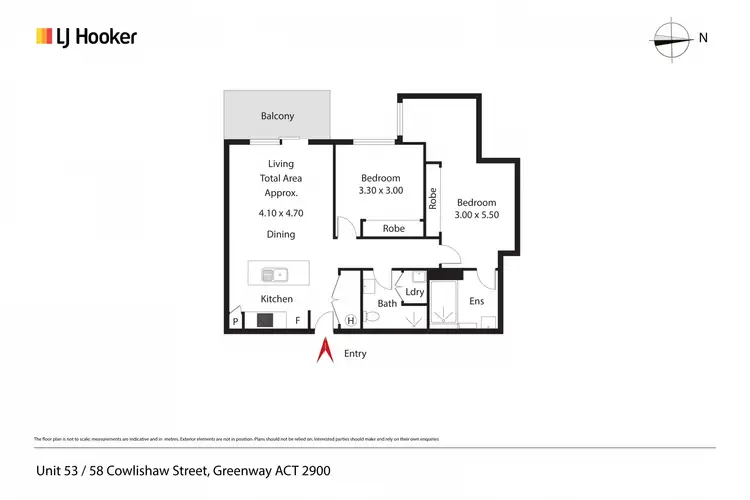 Floorplan of Homely apartment listing, 53/58 Cowlishaw Street, Greenway ACT 2900