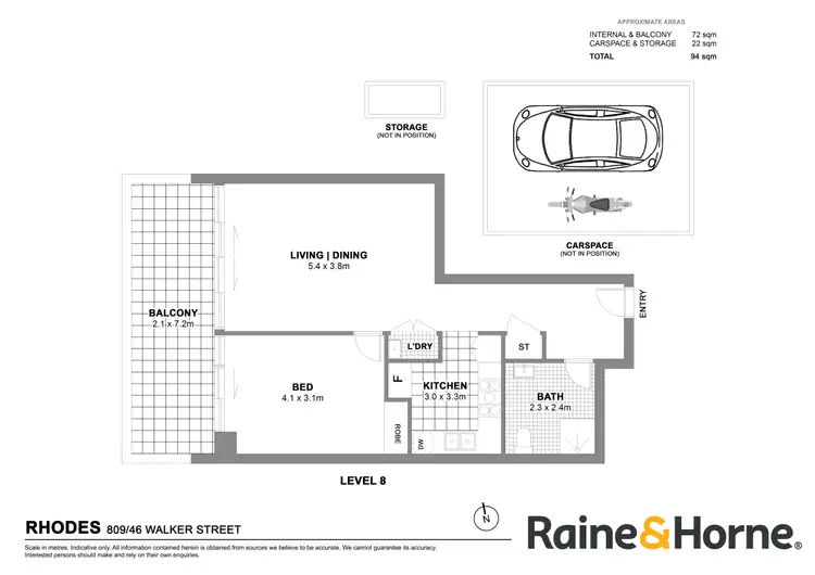 Floorplan of Homely apartment listing, 809/46 Walker Street, Rhodes NSW 2138