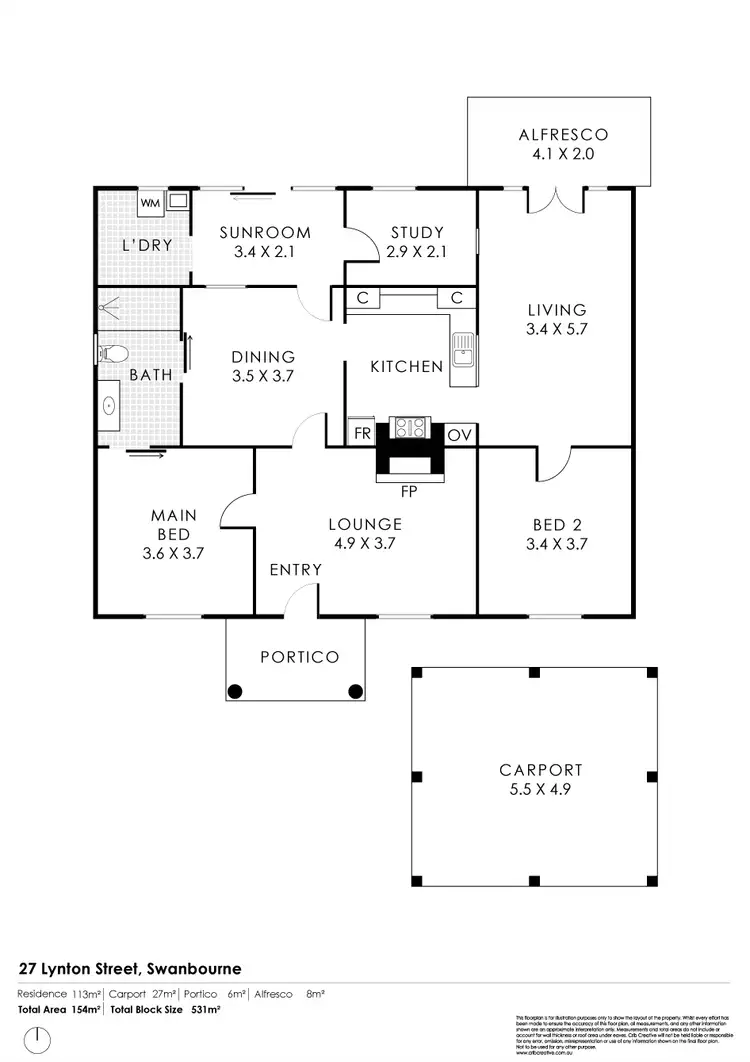 Floorplan of Homely house listing, 27 Lynton Street, Swanbourne WA 6010