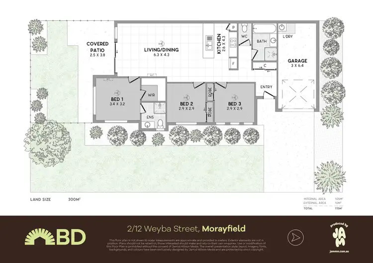 Floorplan of Homely semi-detached listing, 2/12 Weyba Street, Morayfield QLD 4506
