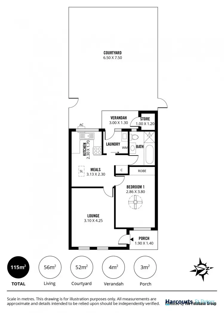 Floorplan of Homely unit listing, 3/72 California Street, Nailsworth SA 5083