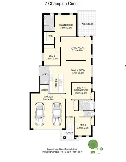Floorplan of Homely house listing, 7 Champion Circuit, Narangba QLD 4504