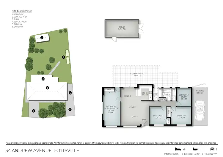 Floorplan of Homely house listing, 34 Andrew Avenue, Pottsville NSW 2489