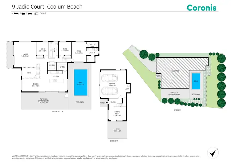 Floorplan of Homely house listing, 9 Jadie Court, Coolum Beach QLD 4573