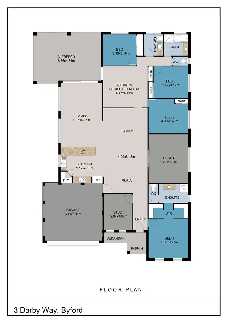 Floorplan of Homely house listing, 3 Darby Way, Byford WA 6122
