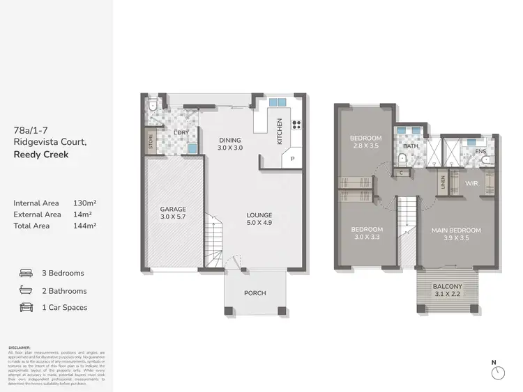 Floorplan of Homely townhouse listing, 78A/1-7 Ridgevista Court, Reedy Creek QLD 4227