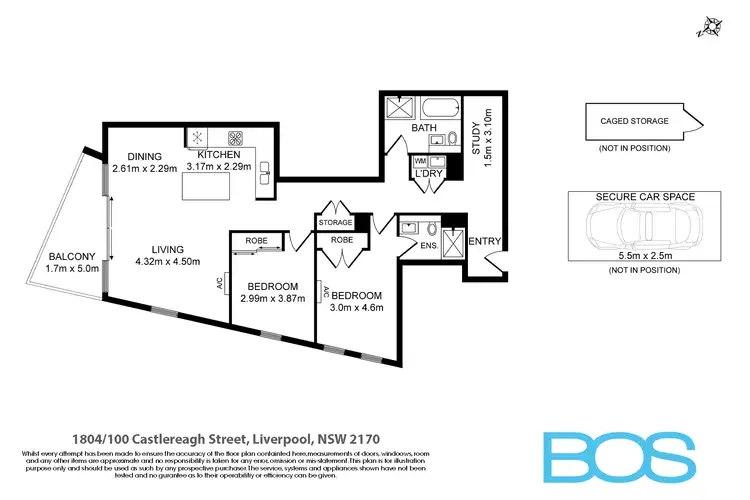 Floorplan of Homely apartment listing, 1804/100 Castlereagh Street, Liverpool NSW 2170