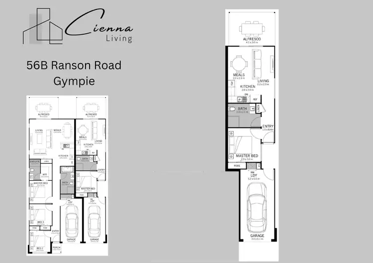 Floorplan of Homely semi-detached listing, 56B Ranson Road, Gympie QLD 4570