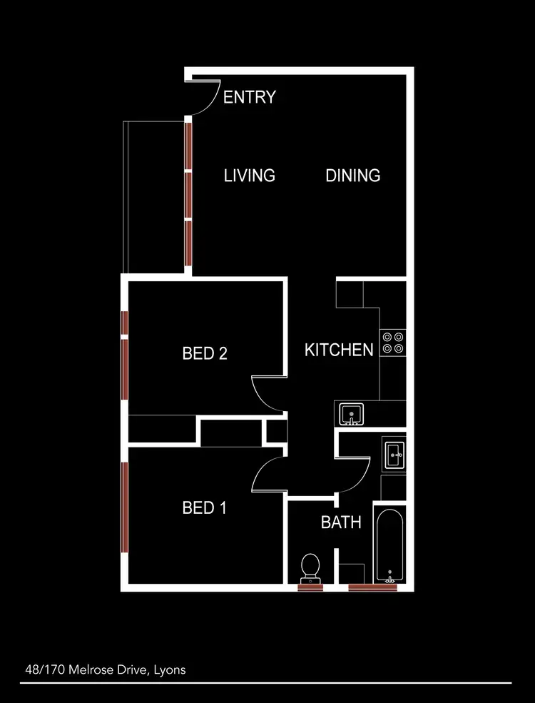 Floorplan of Homely apartment listing, 48/179 Melrose Drive, Lyons ACT 2606
