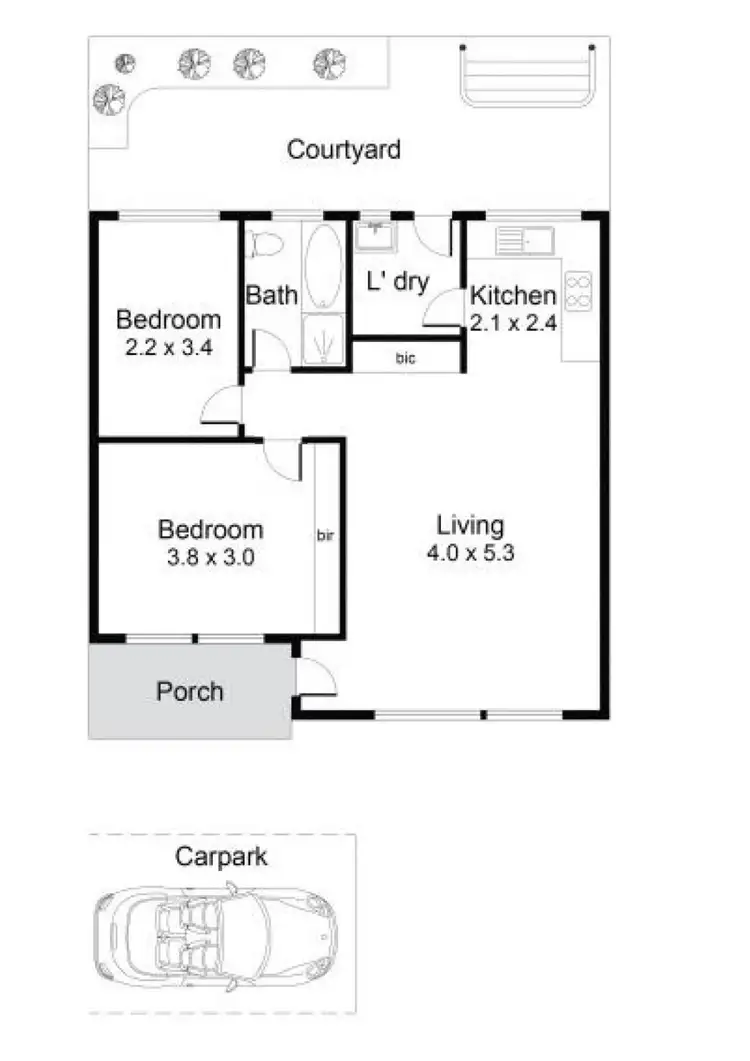 Floorplan of Homely unit listing, 2/29-31 Aldridge Terrace, Marleston SA 5033