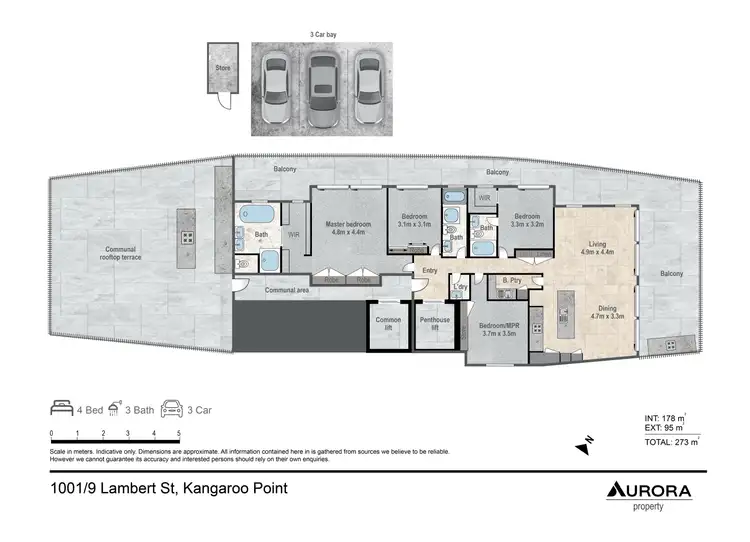 Floorplan of Homely apartment listing, 1001/9 Lambert Street, Kangaroo Point QLD 4169