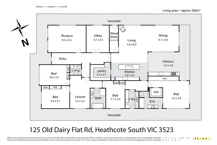 Floorplan of Homely house listing, 125 Old Dairy Flat Road, Heathcote South VIC 3523