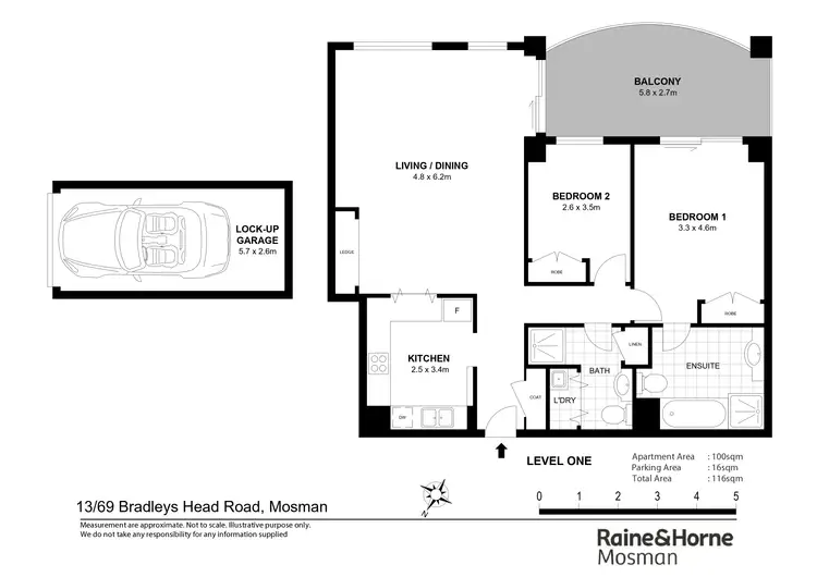 Floorplan of Homely retirement listing, 13/69 Bradleys Head Road, Mosman NSW 2088