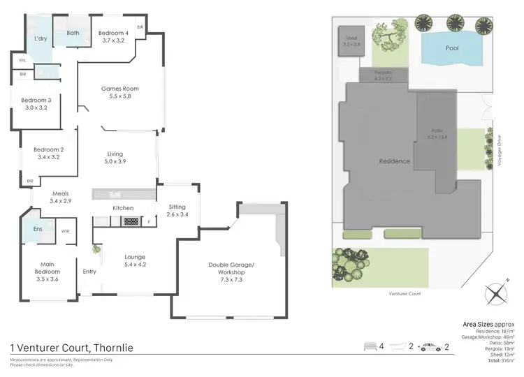 Floorplan of Homely house listing, 1 Venturer Court, Thornlie WA 6108