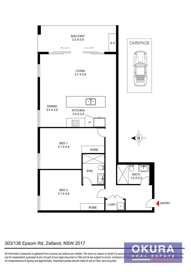 Floorplan of Homely apartment listing, 303/136 Epsom Road, Zetland NSW 2017