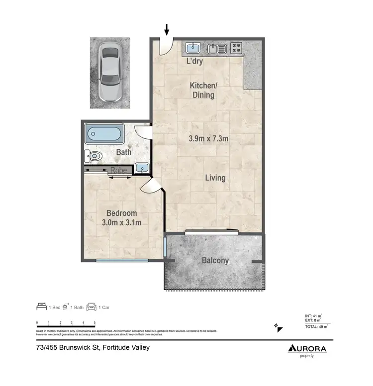 Floorplan of Homely unit listing, 73/455A Brunswick Street, Fortitude Valley QLD 4006