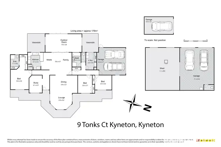 Floorplan of Homely house listing, 9 Tonks Court, Kyneton VIC 3444