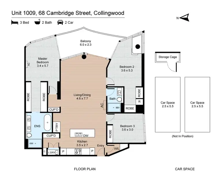 Floorplan of Homely apartment listing, 1009/68 Cambridge Street, Collingwood VIC 3066
