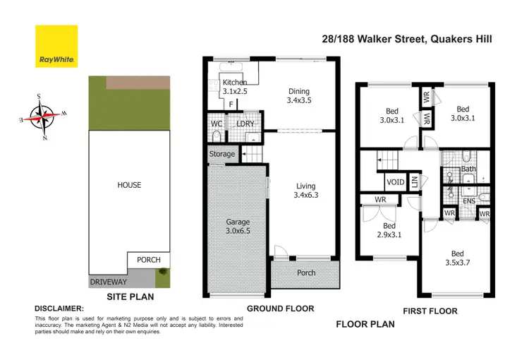 Floorplan of Homely townhouse listing, 28/188 Walker Street, Quakers Hill NSW 2763