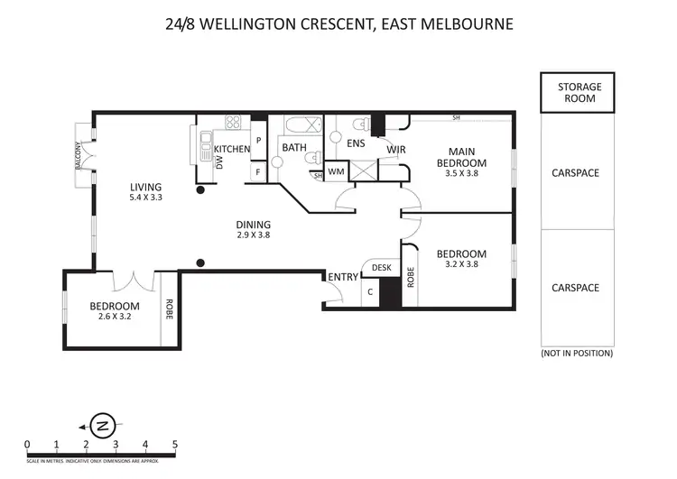 Floorplan of Homely apartment listing, 24/8 Wellington Crescent, East Melbourne VIC 3002