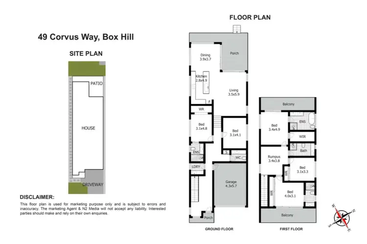 Floorplan of Homely house listing, 49 Corvus Way, Box Hill NSW 2765