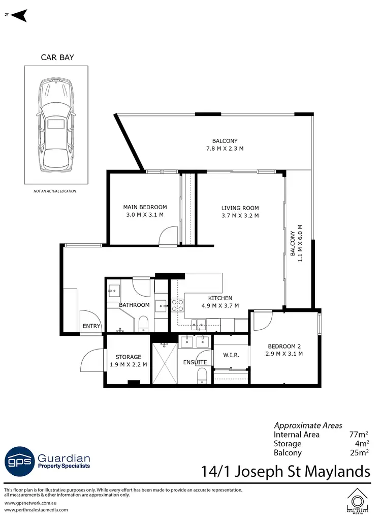 Floorplan of Homely apartment listing, 14/1 Joseph Street, Maylands WA 6051