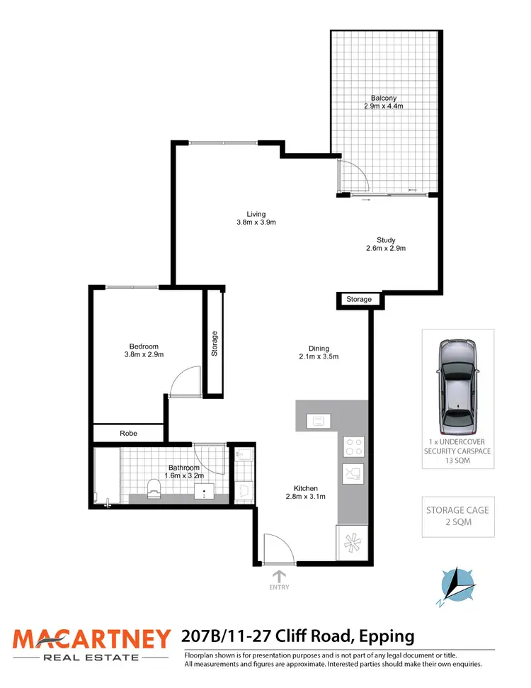 Floorplan of Homely apartment listing, 207B/11-27 Cliff Road, Epping NSW 2121