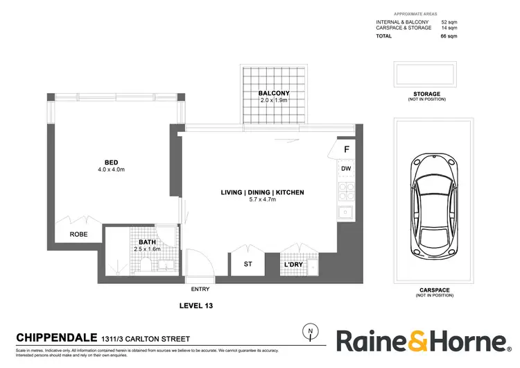 Floorplan of Homely apartment listing, 1311/3 Carlton Street, Chippendale NSW 2008