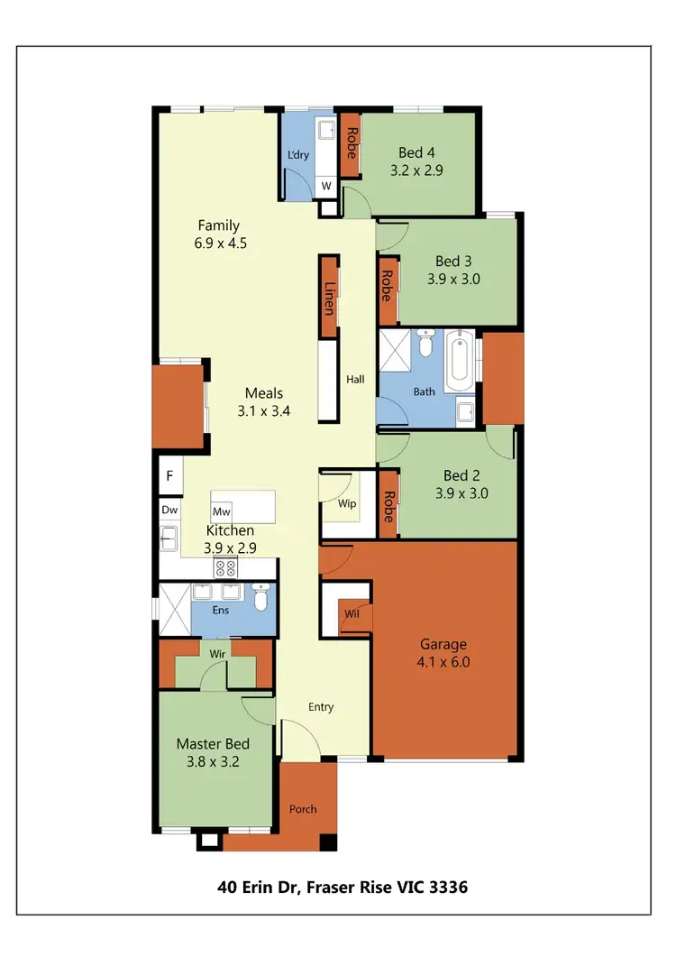 Floorplan of Homely house listing, 40 Erin Drive, Fraser Rise VIC 3336