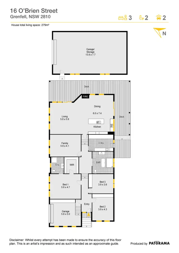 Floorplan of Homely house listing, 16 O'Brien Street, Grenfell NSW 2810
