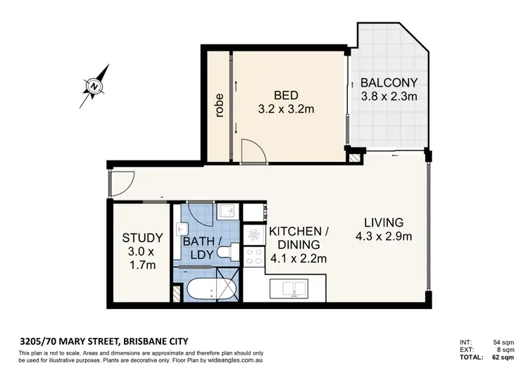 Floorplan of Homely apartment listing, 3205/70 Mary Street, Brisbane QLD 4000