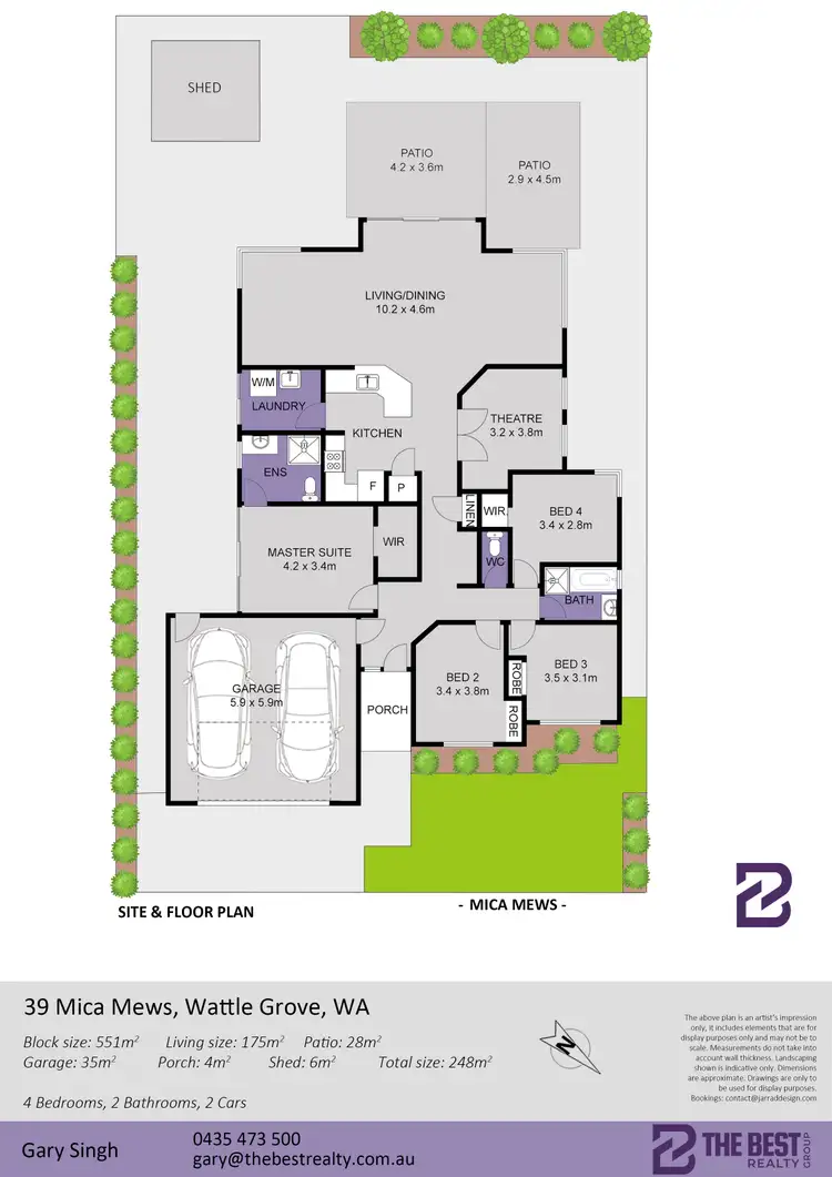 Floorplan of Homely house listing, 39 Mica Mews, Wattle Grove WA 6107
