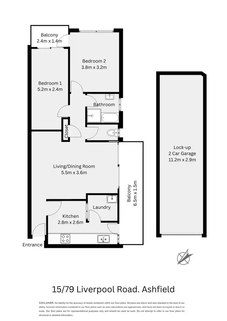 Floorplan of Homely unit listing, 15/79 Liverpool Road, Ashfield NSW 2131