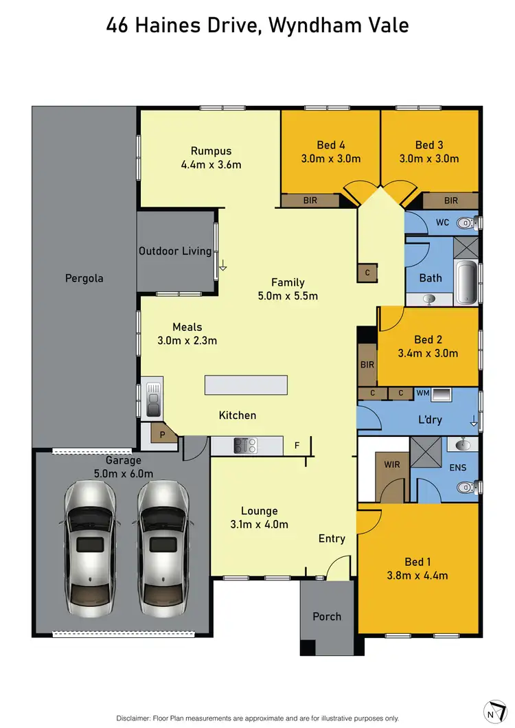 Floorplan of Homely house listing, 46 Haines Drive, Wyndham Vale VIC 3024
