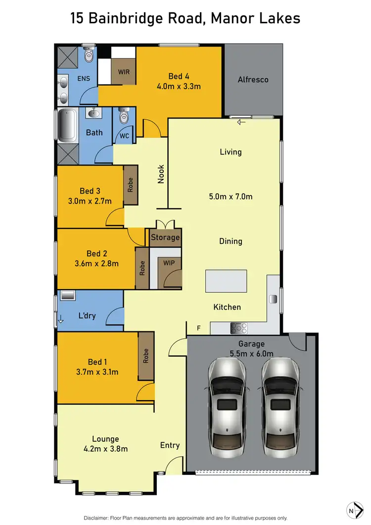 Floorplan of Homely house listing, 15 Bainbridge Road, Manor Lakes VIC 3024