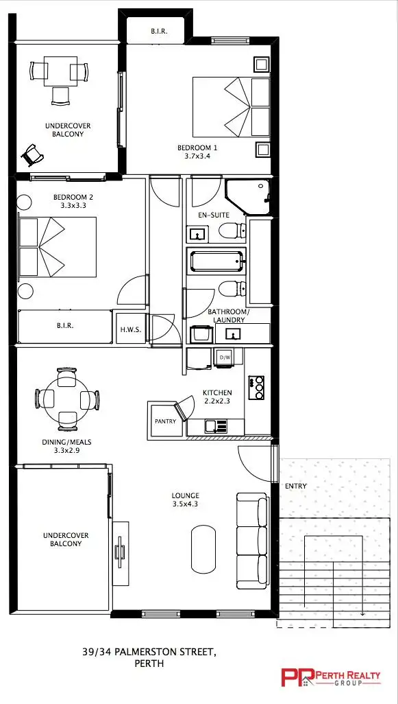 Floorplan of Homely apartment listing, 39/34 Palmerston Street, Perth WA 6000