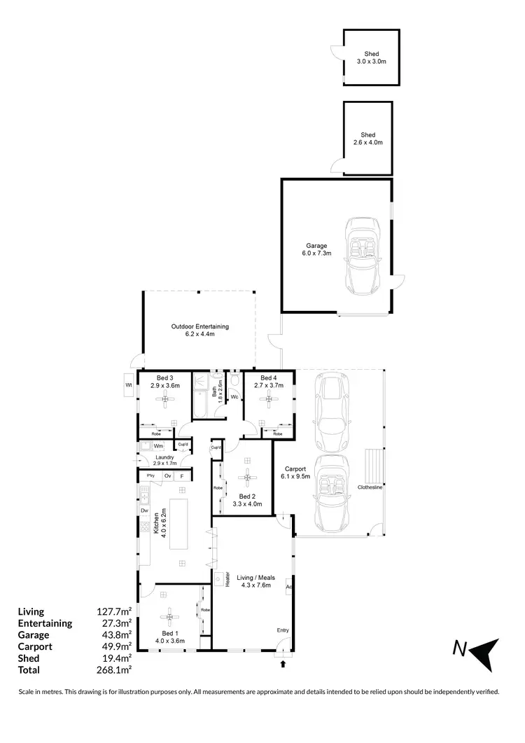 Floorplan of Homely house listing, 50 Pauls Drive, Valley View SA 5093