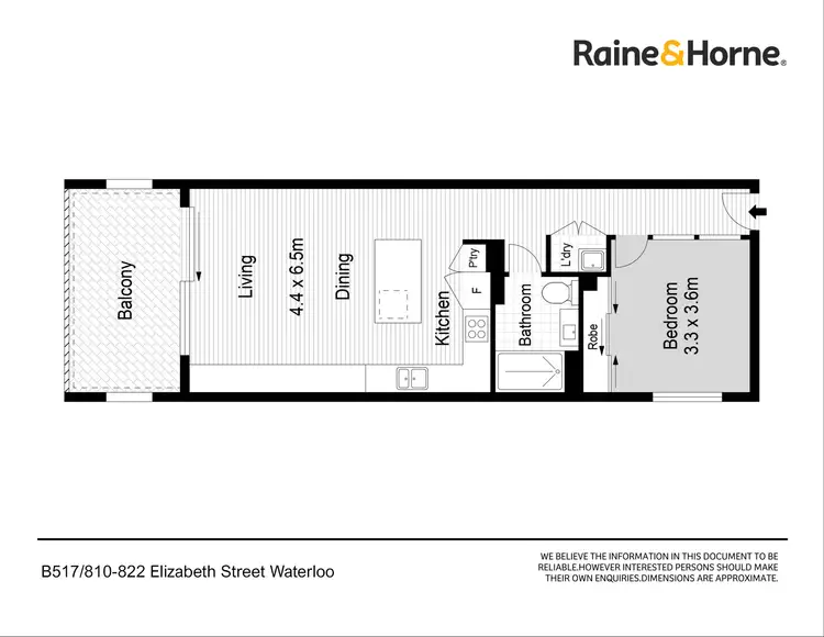 Floorplan of Homely apartment listing, b517/810-822 Elizabeth Street, Waterloo NSW 2017