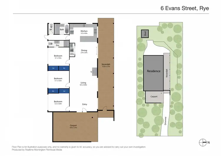 Floorplan of Homely house listing, 6 Evans Street, Rye VIC 3941