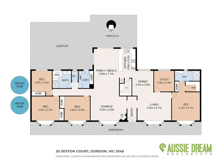 Floorplan of Homely house listing, 25 Sexton Court, Gordon VIC 3345
