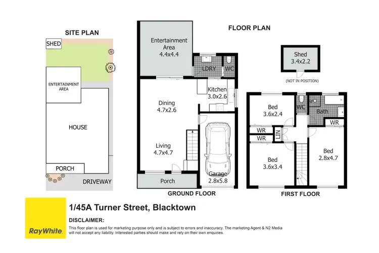Floorplan of Homely semi-detached listing, 1/45A Turner Street, Blacktown NSW 2148