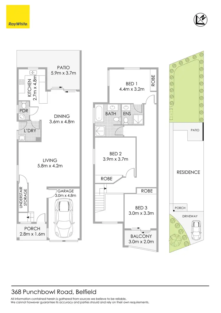 Floorplan of Homely semi-detached listing, 368 Punchbowl Road, Belfield NSW 2191