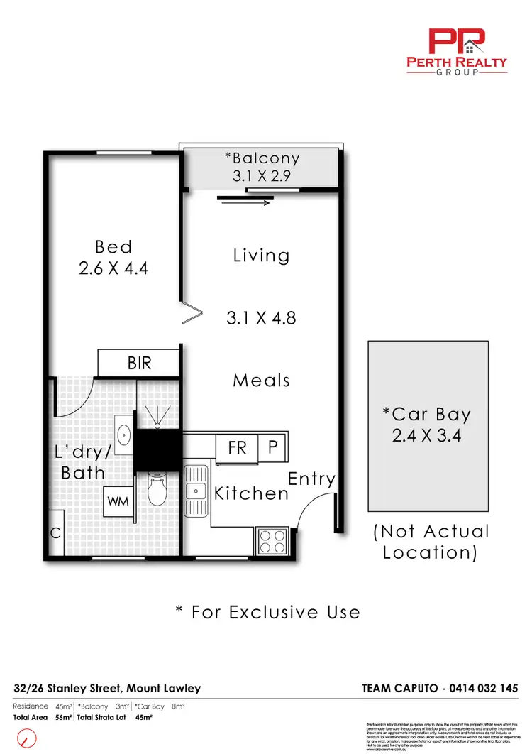 Floorplan of Homely apartment listing, 32/26 Stanley Street, Mount Lawley WA 6050