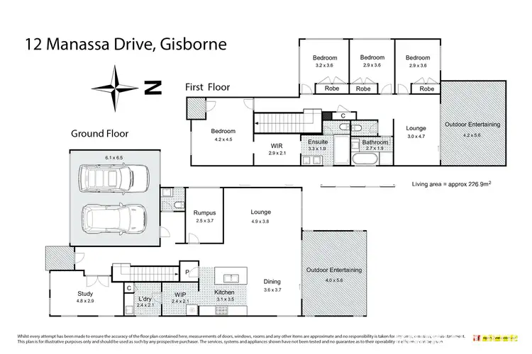 Floorplan of Homely house listing, 12 Manassa Drive, Gisborne VIC 3437